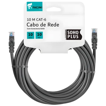 Cabo de Rede eFacini CAT6 Furukawa 100% Cobre, Anatel 10 Metros (normal)
