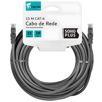 Cabo de Rede eFacini CAT6 Furukawa 100% Cobre, Anatel 15 Metros (normal)
