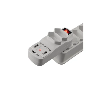 Adaptador de 2 Tomadas e 2 USB EAC 1002 Intelbras (normal)