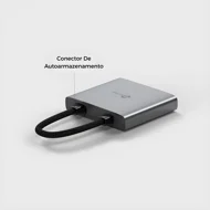 Hub Usb 3 em 1 Tipo C HDMI 4K, USB-A 2