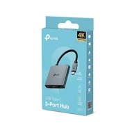 Hub Usb 3 em 1 Tipo C HDMI 4K, USB-A 4