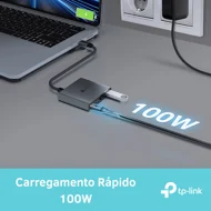 Hub Usb 3 em 1 Tipo C HDMI 4K, USB-A 5
