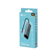 Hub USB 5 em 1, HDMI 4K 3 USB 3.0 USB C Prateado 2