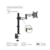 Suporte Articulado Vinik Para Monitor 17 A 32 360° Rotação E Organizador de Cabo 4