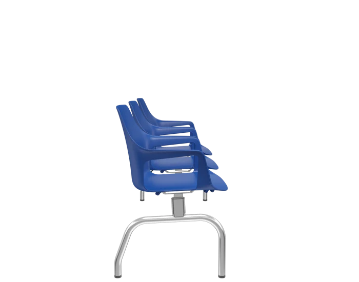 LONGARINA VESPER DE 3 LUGARES METAL PINTURA CROMADA