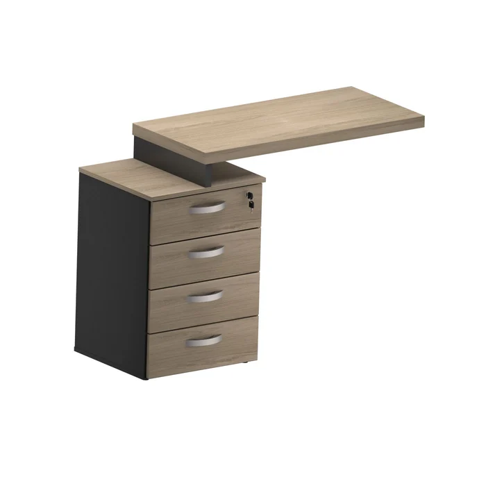 MESA AUX. PEDESTAL 4 GAVETAS M25