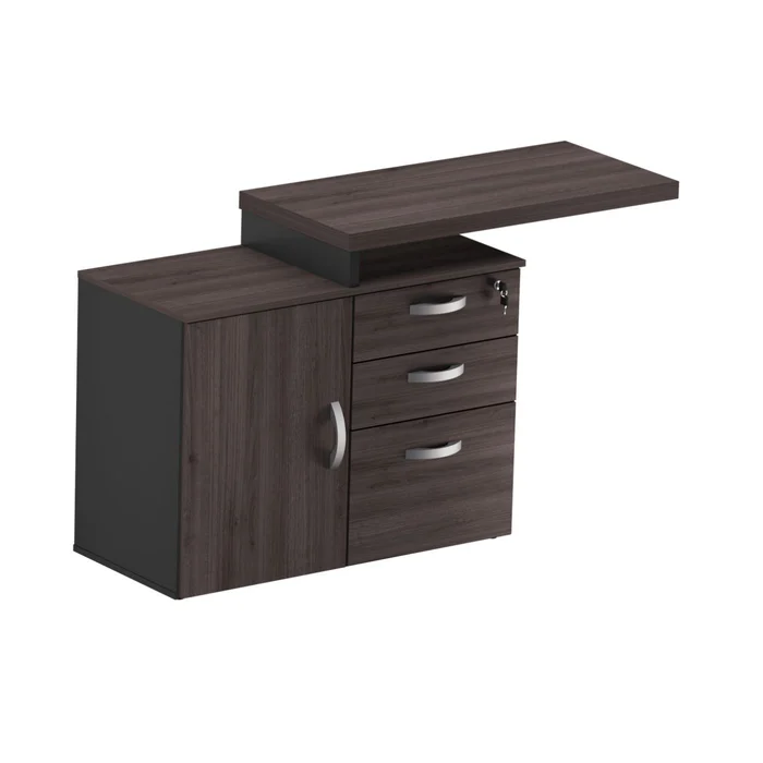 MESA AUX. PEDESTAL 1 PORTA 2 GAV. 1 GAVETÃO M25