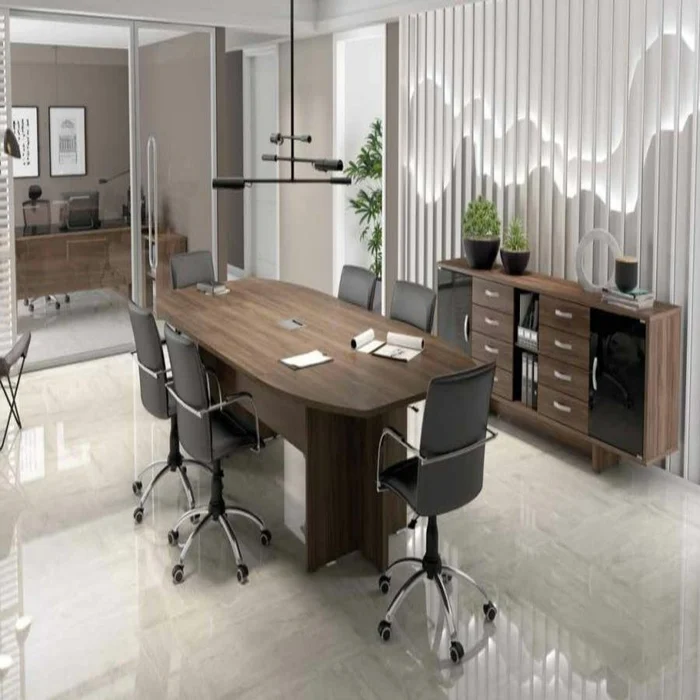 Mesa de Reunião para seis Cadeiras da Linha UP Glass