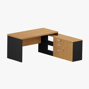 MESA RETA COM CREDENZA PÉ PAINEL 3 GAVETAS 40MM