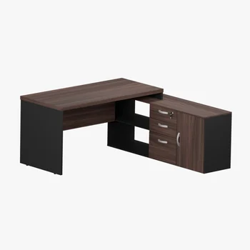 MESA RETA COM CREDENZA PÉ PAINEL 3 GAVETAS 40MM
