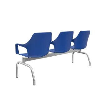 LONGARINA VESPER DE 3 LUGARES METAL PINTURA CROMADA