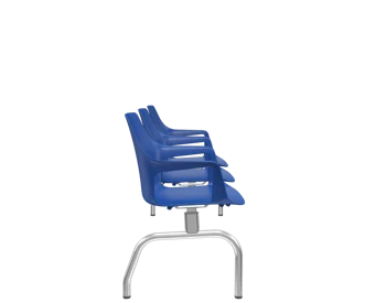 LONGARINA VESPER DE 3 LUGARES METAL PINTURA CROMADA