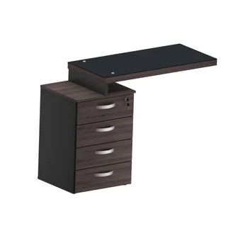 MESA AUX. PEDESTAL 4 GAVETAS GLASS