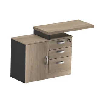 MESA AUX. PEDESTAL 1 PORTA 2 GAV. 1 GAVETÃO M40