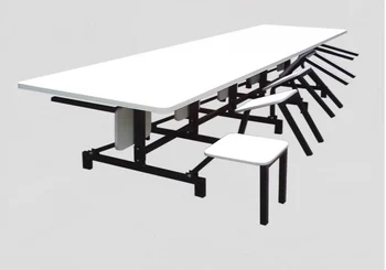 MESA PARA REFEITÓRIO COM BANCO DOBRAVEL 10 LUGARES FORMICA
