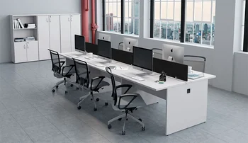 Plataforma de trabalho com mesa componível 4 Lugares , tampo 25mm | Linha M25