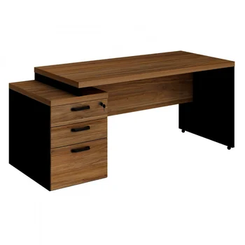 MESA C/GAVETEIRO PEDESTAL 03 GAVETAS START CALVI/PRETO