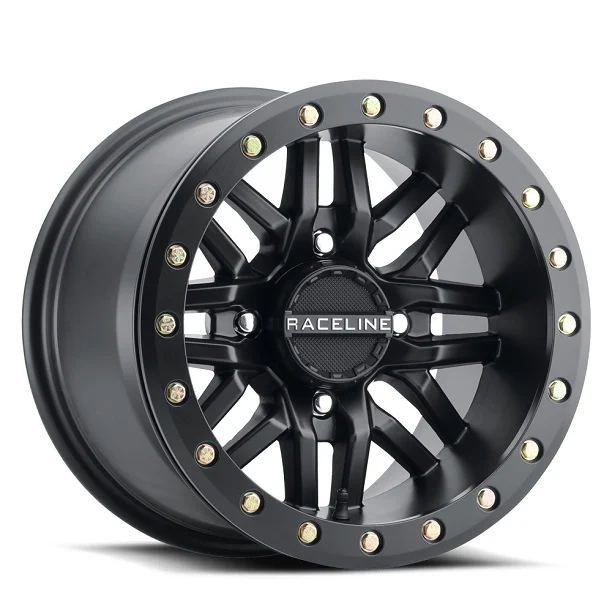 Jogo de Rodas Raceline Ryno Beadlock 15x7 4x156 Offset 5+2 Polaris Black (zoom)