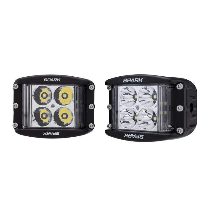 Par de Faróis de LED SPARK P4E 40W Spot c/Side Shooter IP69K (zoom)