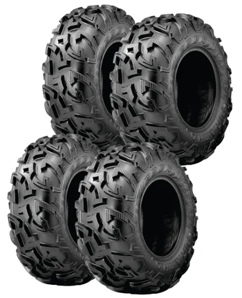 Jogo de Pneus Quadriciclo Obor Piranha 25x8R12 e 25x10R12 6 lonas Polaris Canam Cfmoto (zoom)