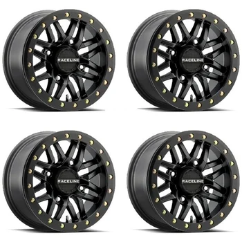 Jogo de Rodas Raceline Ryno Beadlock 15x7 4x156 Offset 5+2 Polaris Black (zoom)
