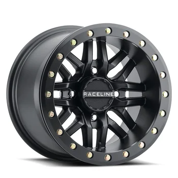 Jogo de Rodas Raceline Ryno Beadlock 15x7 4x156 Offset 5+2 Polaris Black (zoom)