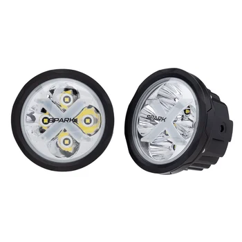 Par de Faróis LED SPARK PQ4 4" 40W Spot com Iluminação RGB (zoom)