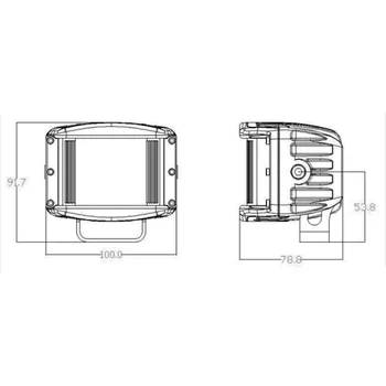 Par de Faróis de LED SPARK P4E 40W Spot c/Side Shooter IP69K (zoom)
