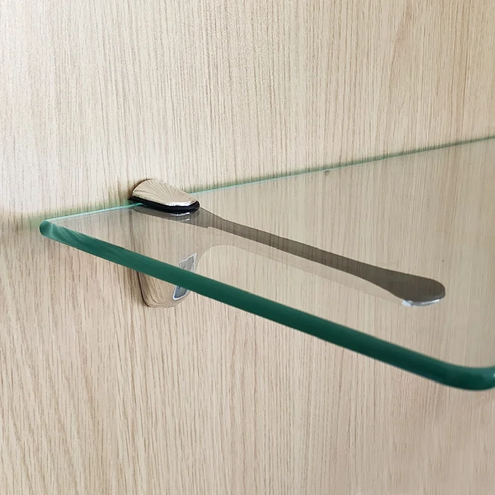 Suporte Para Prateleira Pelicano Vidro Madeira Cromado (zoom)