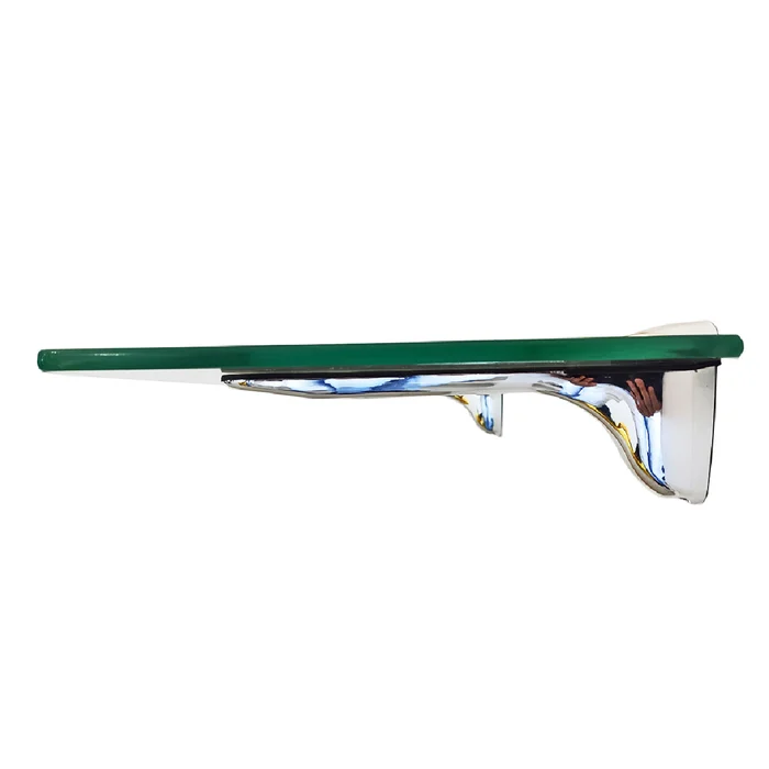 Suporte Para Prateleira Pelicano Vidro Madeira Cromado (zoom)