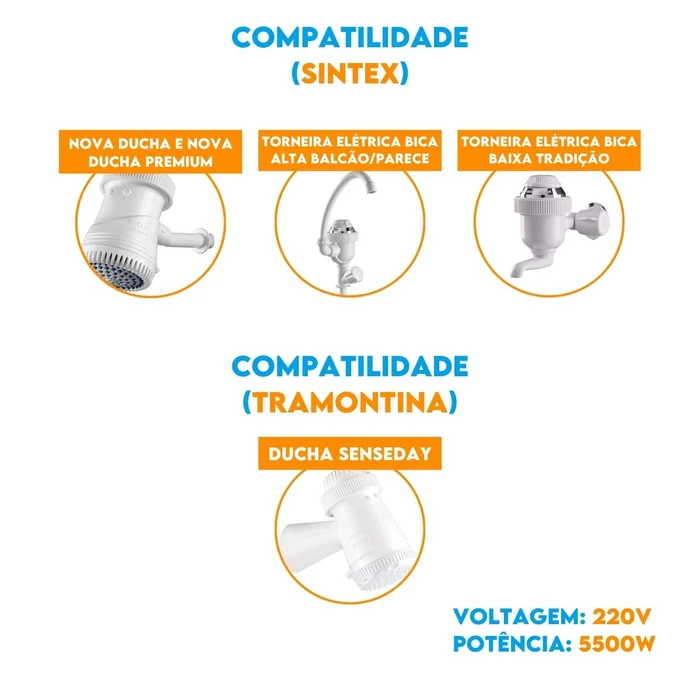 Resistência Pratimix 220v 5500w Ducha Premium - 581028 - Sintex e Tramontina