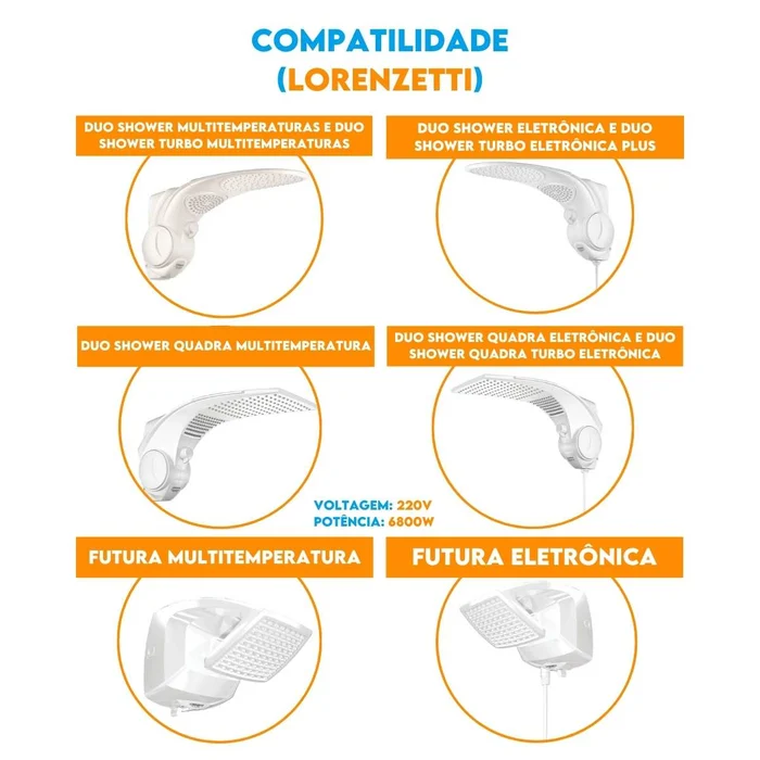Resistência Pratimix 220v 6800w Tipo L Duo Shower - 581026 (2)