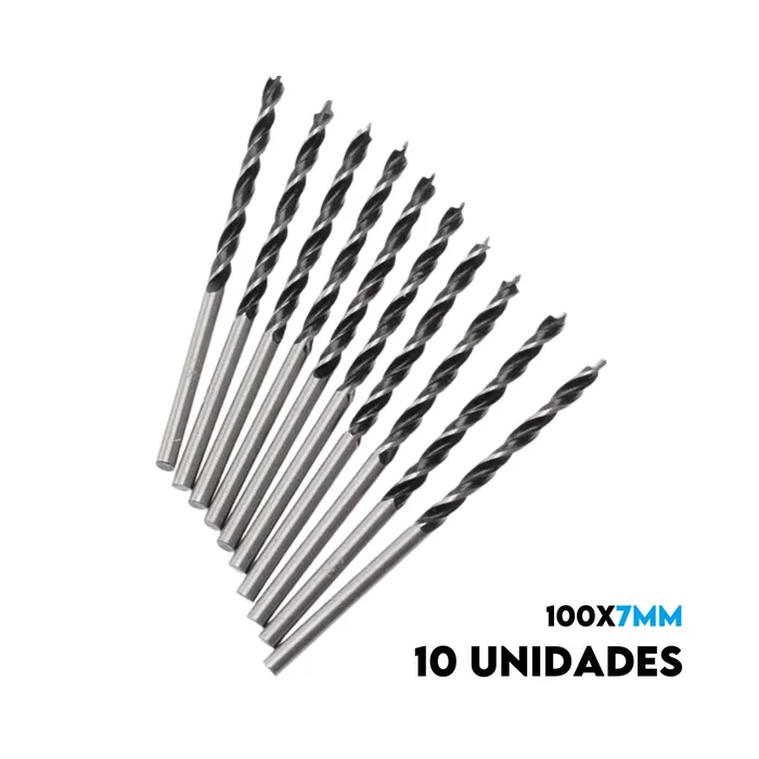 10 Brocas de 3 Pontas Irwin 100x7mm Para Madeira IW1855 - 46110710
