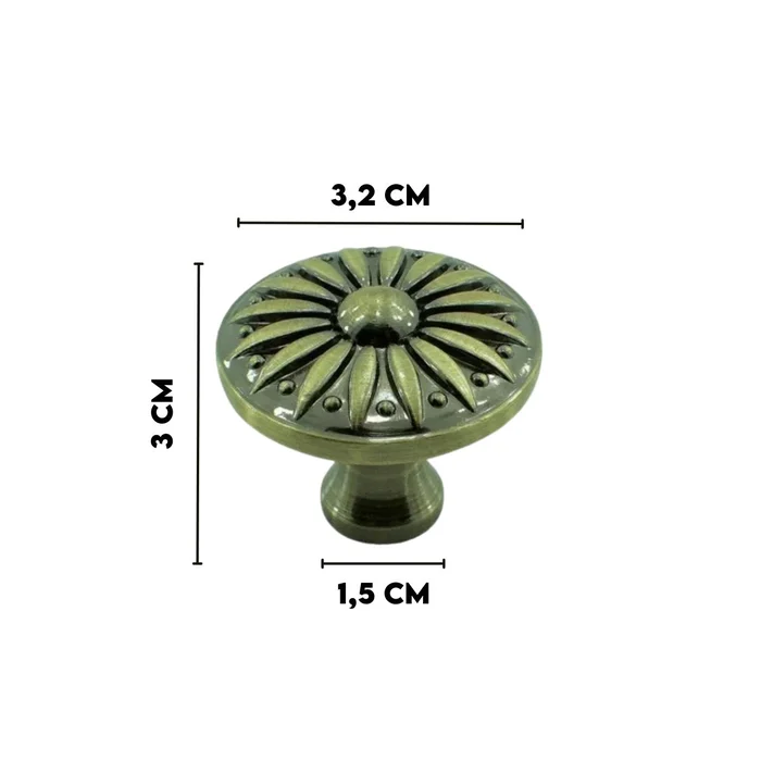 Medidas Puxador Colonial Antique Redondo - 5002000