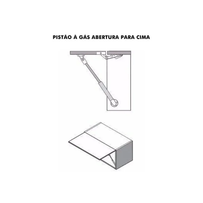 Pistão A Gás Mini Para Portas Moveis Armário 80N - sku 390110080