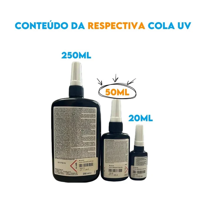conteúdo da respectiva cola uv 50ml