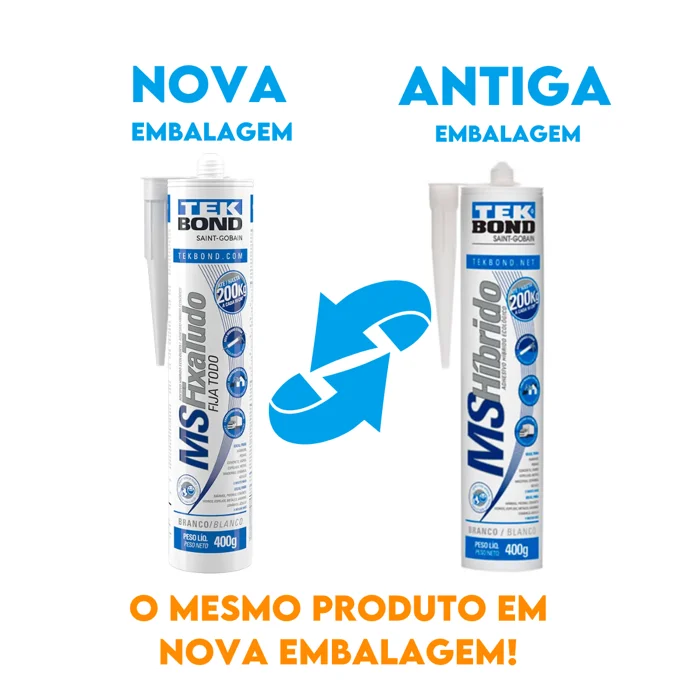 Adesivo MS Hibrido Polímero Branco 400g TekBond Profissional - 1001400 (1)