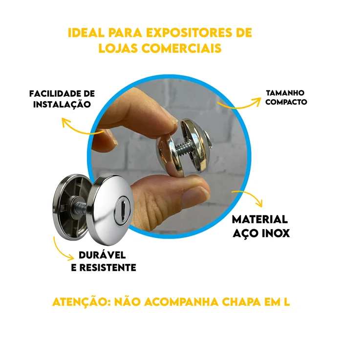 Indicado para junção de botão duplo em vitrines (8)