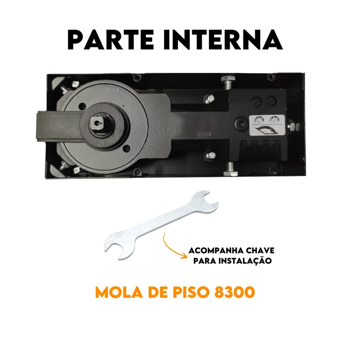 Mola de Piso 8300 Hidráulica Porta Vidro Temperado Pivotante - 3628300