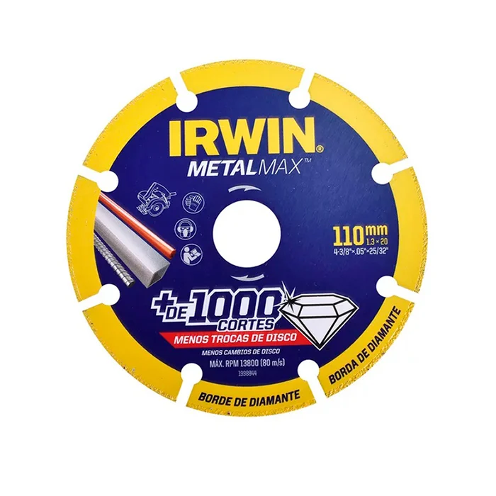 Disco Corte Diamantado 110mm 4 3/8 Pol Metalmax 8844 Irwin (zoom)