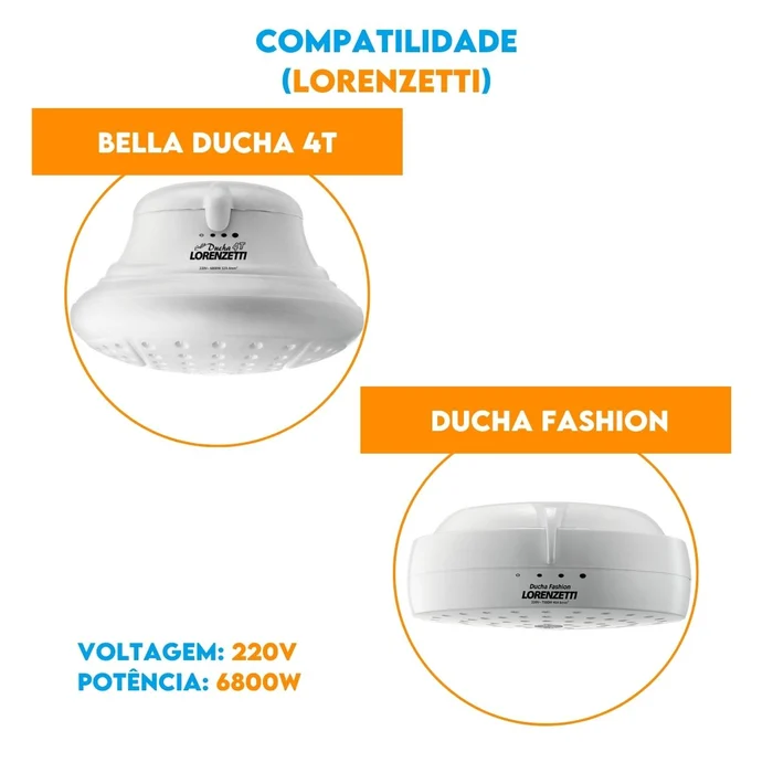 Resistência Pratimix 220v 6800w Ducha Fashion Bella Ducha 4T - 581033 - Lorenzetti