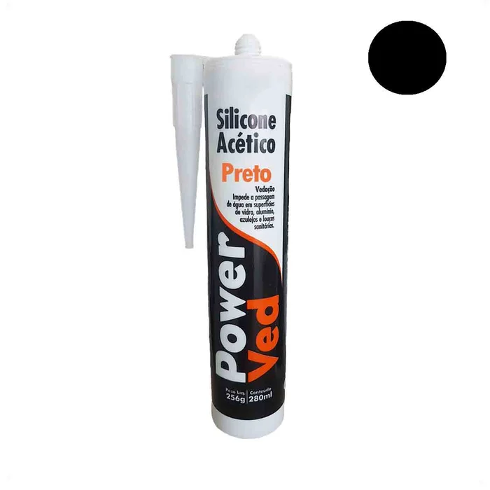 Silicone Acético uso Profissional PowerVed Preto (zoom)