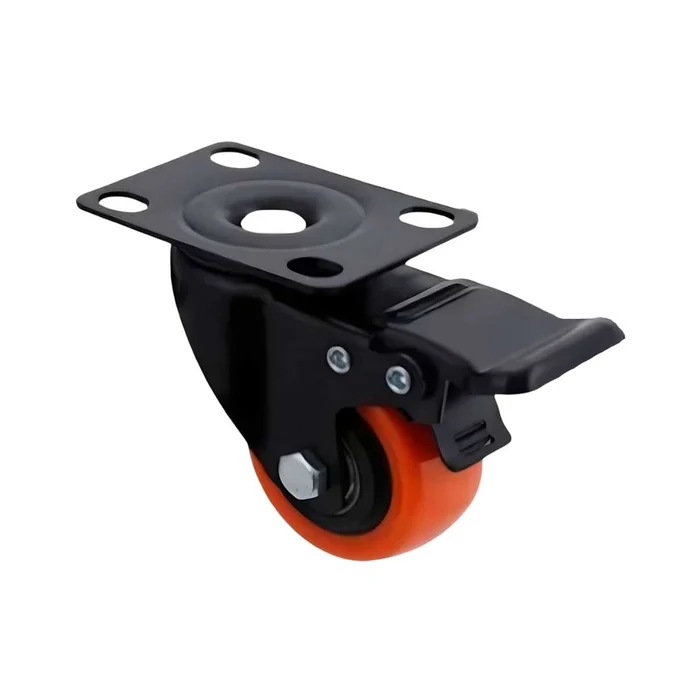 RODIZIO 50MM COM TRAVA, PVC - COR: LARANJA (zoom)