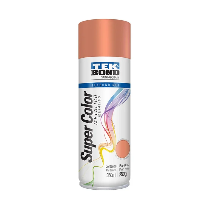 Tinta Spray Aerossol Cobre Rose Metálico 350ML 250G TekBond (zoom)
