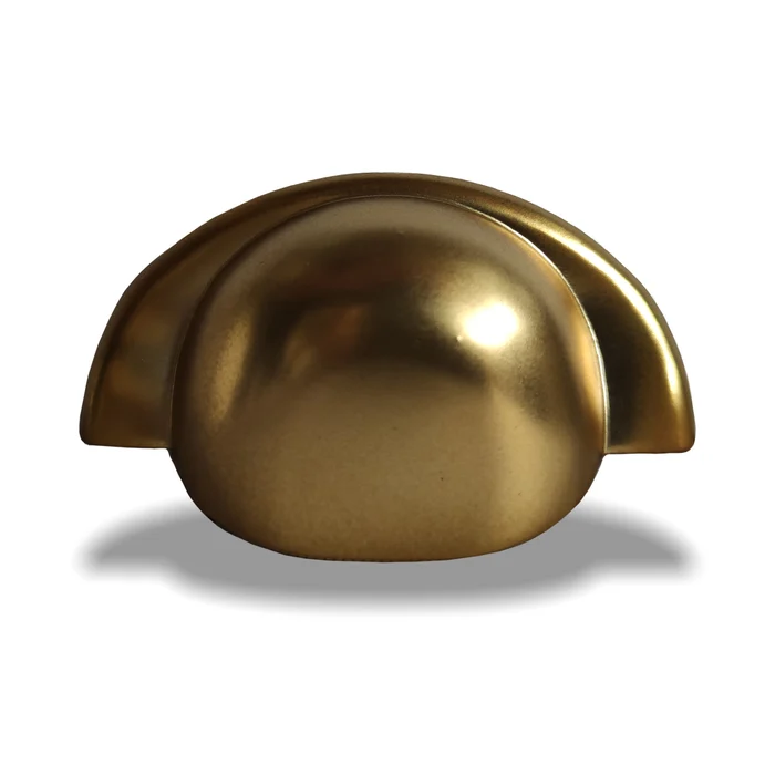 Puxador Concha Gaveta Móveis Entre Furos 64mm Dourado Fosco (zoom)