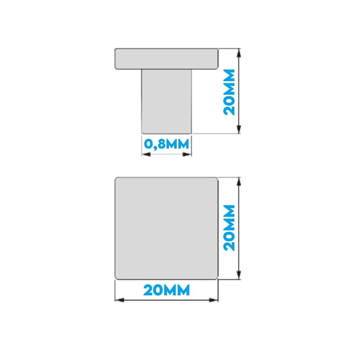 Puxador Unifuro Quadrado 20x20 - sku 500202
