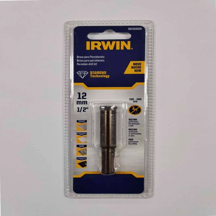Broca Porcelanato 12mm Diamantada Irwin Profissional Ads (zoom)