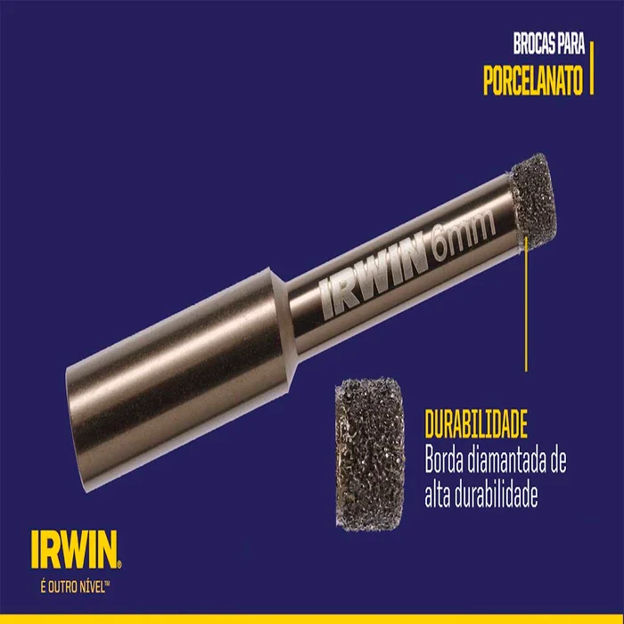 Broca Porcelanato 12mm Diamantada Irwin Profissional Ads (zoom)