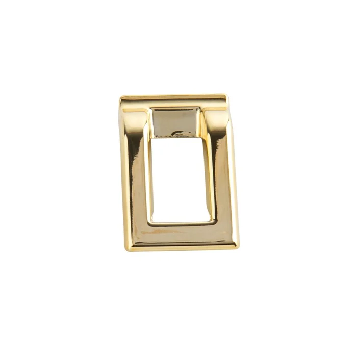 Puxador Armario Argola Quadrado Dourado Brilho (zoom)