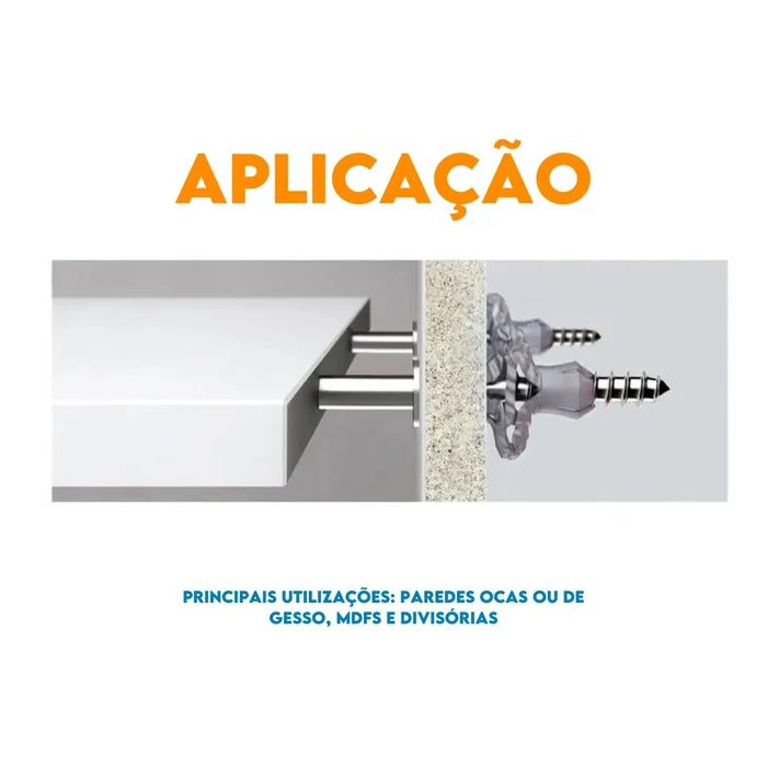 Suporte Invisivel Zincado de Embutir 15cm (zoom)